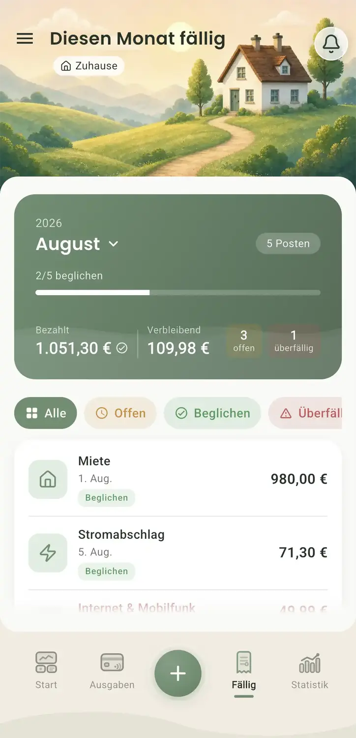 Sieh, was fällig ist